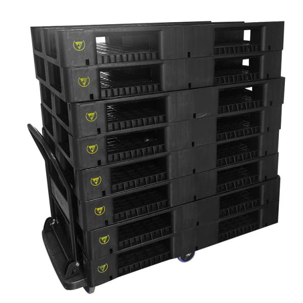 Antistatic Stacking ESD Plastic Pallets For Industry 1200*800*140mm
