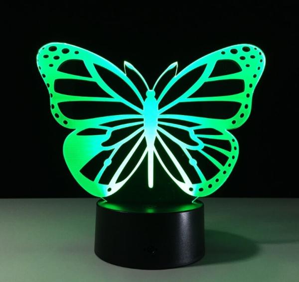 Butterfly 3D Night Light 7 Colors Change with Remote Control As Birthday Gifts For Baby Room Decoration