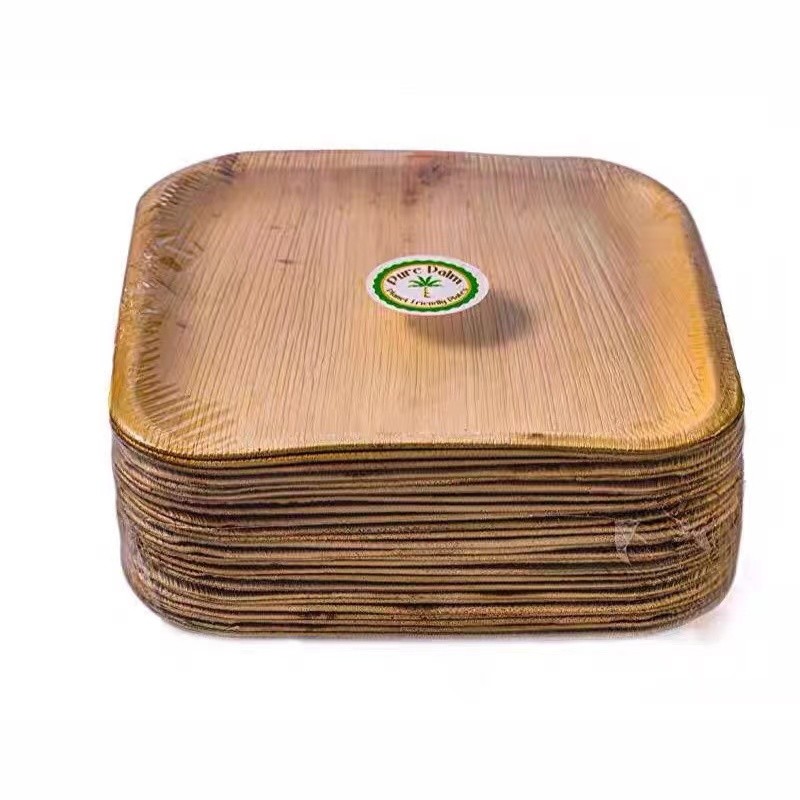 Biodegradable устранимые лист ладони ареки 10 дюймов квадратные покрывают для корпоративных событий