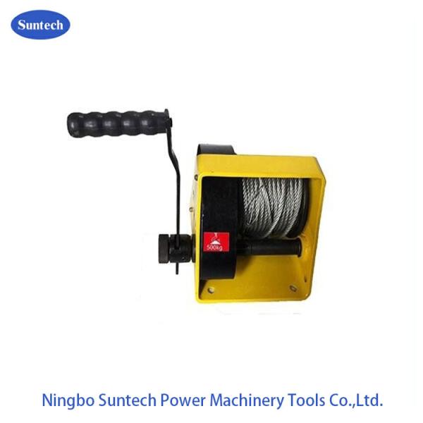 Portable Power Worm Gear Winch 500kg Mini Manual Customized Optional Cable