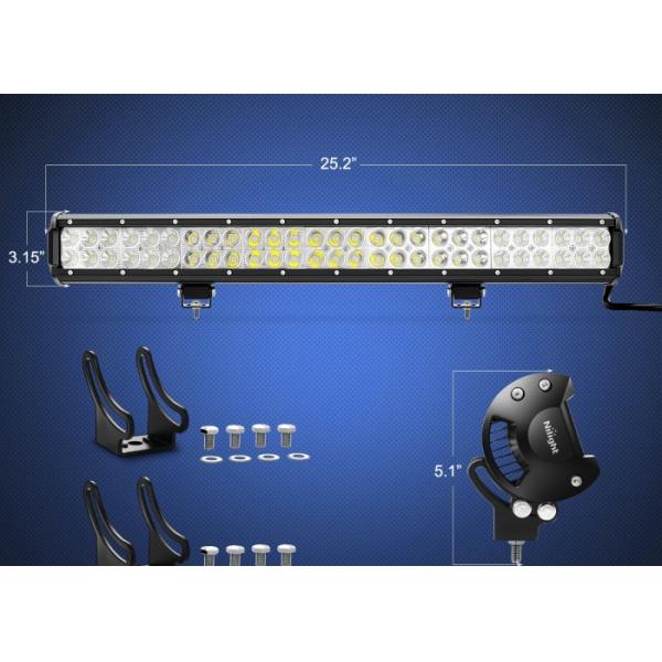 12V Jeep Off Road Light Bar 4x4 25 Inch 162W Spot Flood Combo Beam