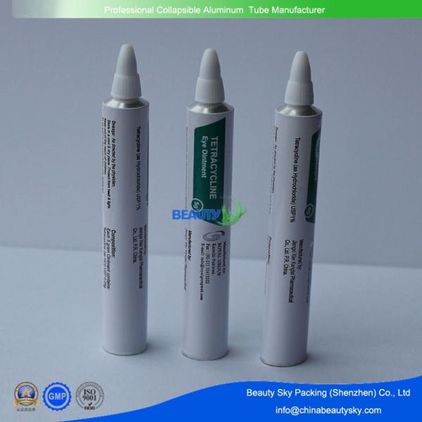 Dia. 13.5mm 5g  Pharmaceutical  Eye Ointment Packaging Aluminum Tubes with Long nozzel cap