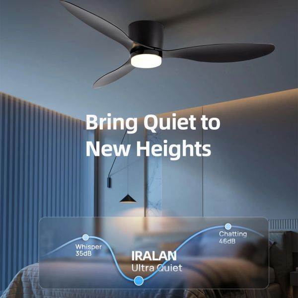 DC motor Large Air Volume Remote Control for Kitchen Bedroom Dining room Modern Ceiling Fan with LED Light (WH-VLL-34)