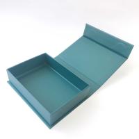 Rectangle Blue Solid Magnetic Gift Box With Ribbon