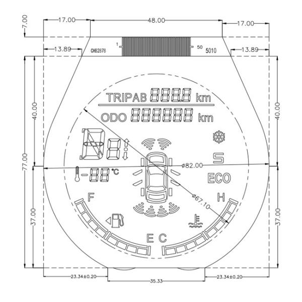 Автомобильный Monochrome монитор LCD, ДОСТИГАЕМОСТЬ RoHS VA кругового экрана LCD отрицательная