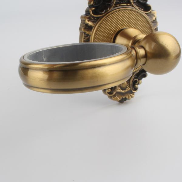 Brass Wall Mount Ceramic Soap Dish and Towel Rack Set for Traditional Bathroom Design