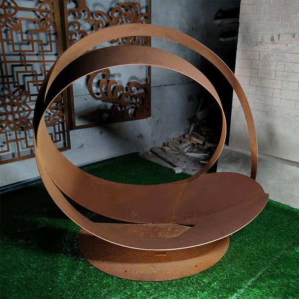Densamente escultura de aço de 4mm Corten escultura do metal do jardim de 47,2 polegadas