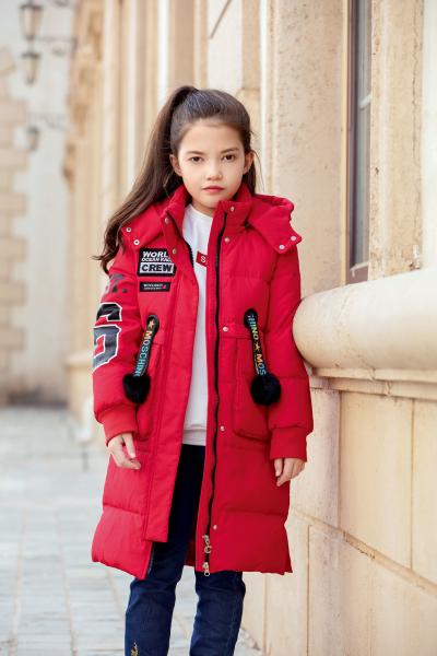 Bilemi Long Hooded Outerwear Kids Down Jacket Winter Jacket For Girls