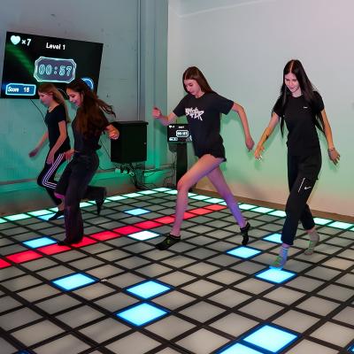 Jumping Grid LED Dance Floor Tile Interactive Game For Amusement Park