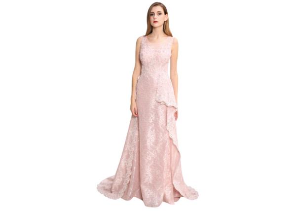 Women Lace Chiffon Long Wedding Dresses Backless Back Style With Custom Printed