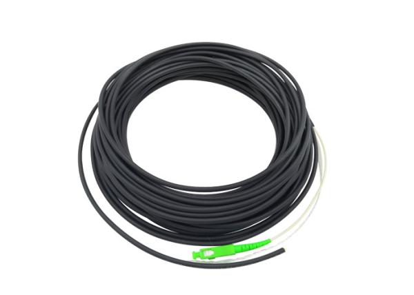 Black 4.0 FTTH Drop Cable Fiber Optical Patch Cord With 2.0 Connector SC/APC