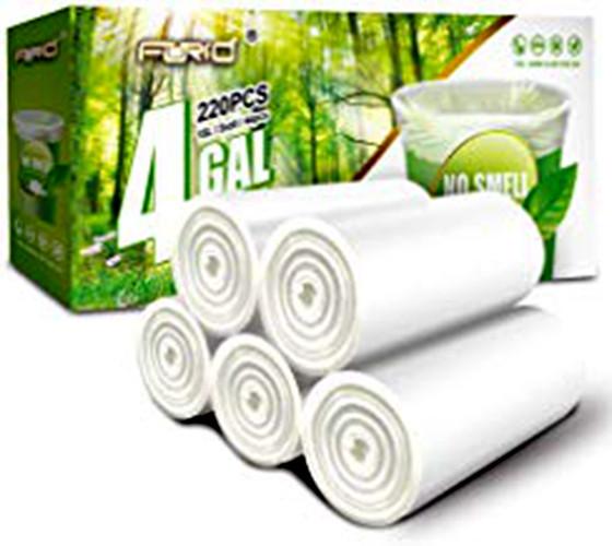 4 Gallon Small Trash Bags Bathroom Garbage Bags Clear Plastic Wastebasket Can Liners for Home and Office Bins  200 Count