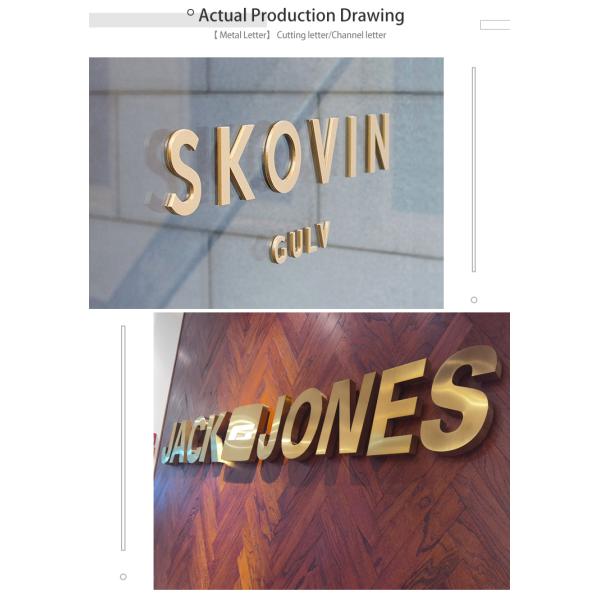 Thickness 1cm-100cm 3D Metal Letters 304 316 Stainless Steel Alphabet Letters