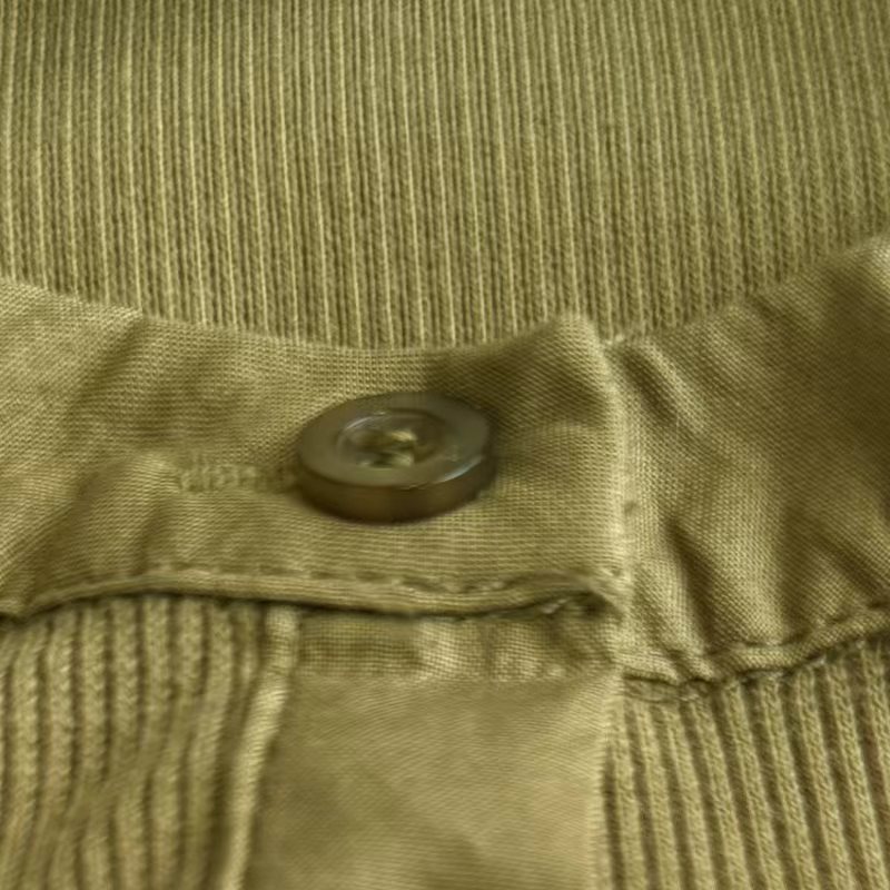 Women's Olive Green Ribbed Knit Henley Short-Sleeve Top