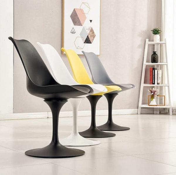 Tulip chair/simple dining chair/modern leaning chair can rotate dining chair to receive guests leisure negotiation chair