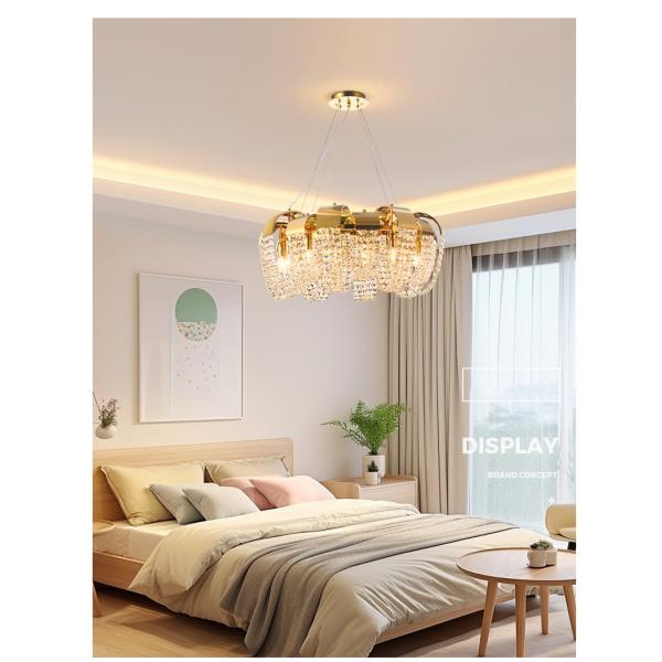 JYLIGHTING Lustre Pendentif en Cristal Éclairage Salon Luxe Lampe Pendentif en Cristal Hôtel Éclairage en Cristal Moderne Maison Pendentif Lumière