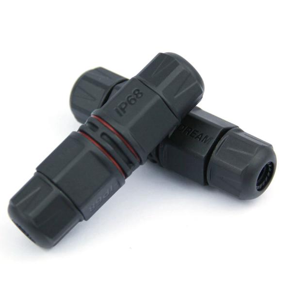 3 Pin Waterproof Electrical Connectors Screw Threaded Assembly Waterproof Connector