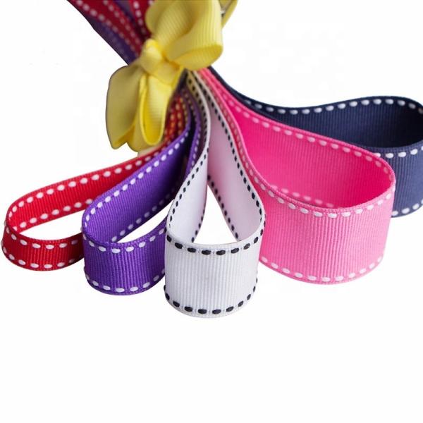 Pink Polyester Stitch Ribbon for Eco-friendly Saddle Stitched Gift Wrapping in Bulk