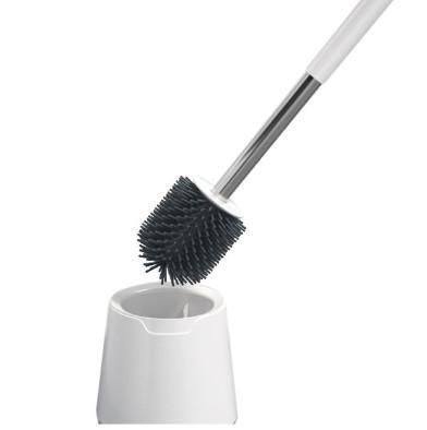Escova de limpeza do toalete do silicone 3.9*3.9*14.5 com diâmetro do filamento do suporte 0.3mm