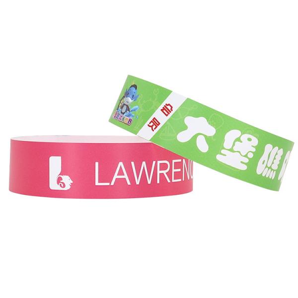 Cheap PP Paper Event Wristbands Logo Printed Water Resistant And Tear Resistant  Wrist Bracelet