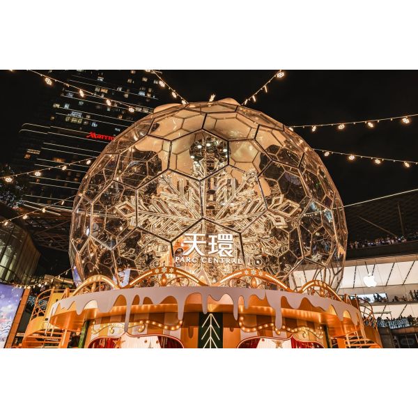 Enchanting Stainless Steel Christmas Globe - Crystal Ball Light Sculpture for Luxury Hotel Lobby Magic