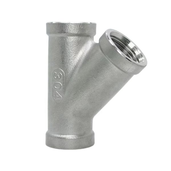 Precision Casting Stainless Steel 304 316 Y-Shaped Threaded 45 Degree Tee