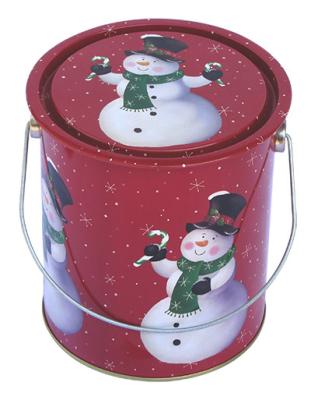Recipiente da lata do feriado do Natal, produto comestível com punho do metal, Dia110xH130mm