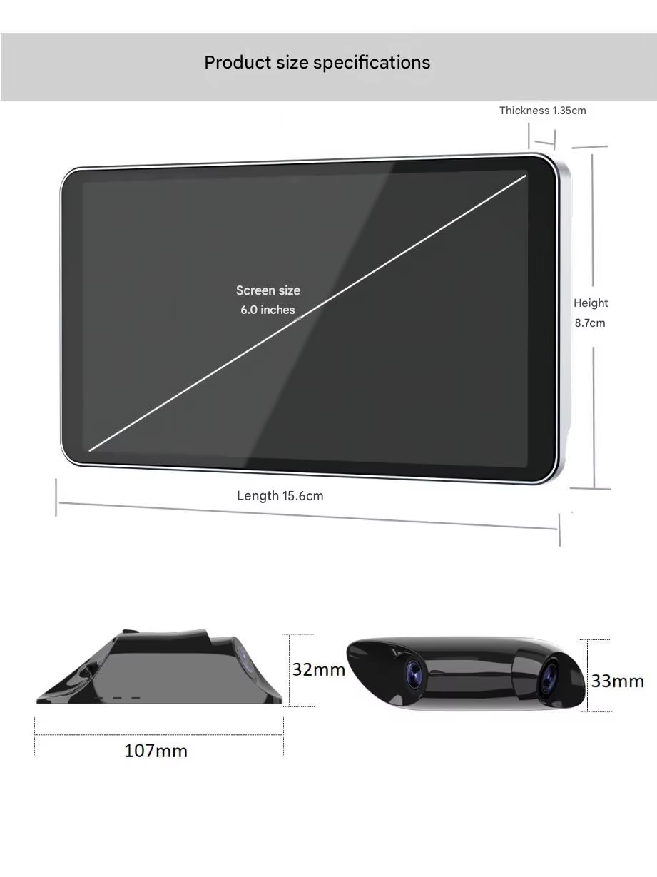 Dual-Lens Blind Spot Camera with 120° Wide Angle and 1080P HD Resolution for Commercial Vehicles Featuring IP68 Waterproof Design