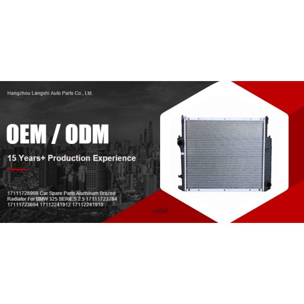 17111728908 Piezas de repuesto de automóviles personalizadas Radiador de aluminio con soldadura para BMW 325 SERIES 2.5