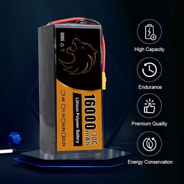 Fabricante Lipo FPV Drone Battery 16000mAh UAV Baterias para FPV Drone de corrida com conector XT60