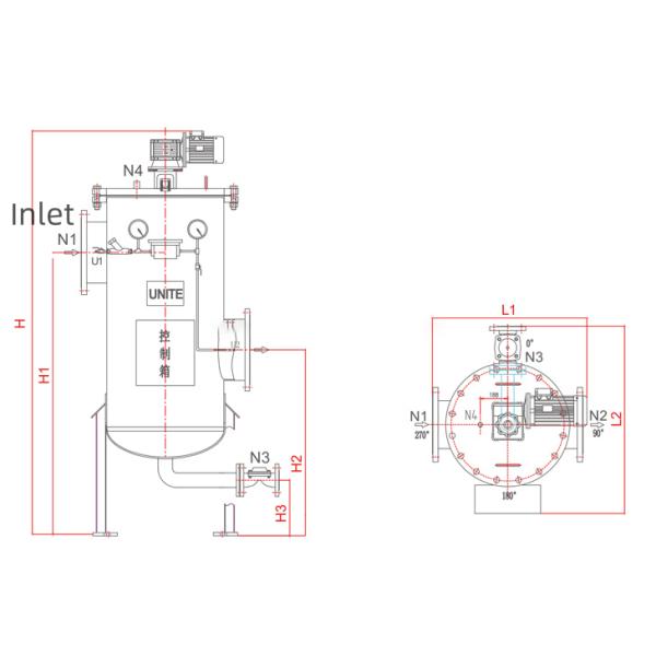 Automatic Self Cleaning Stainless Steel Mesh Filter 100μm Precision 2-200m3/h Flow Rate