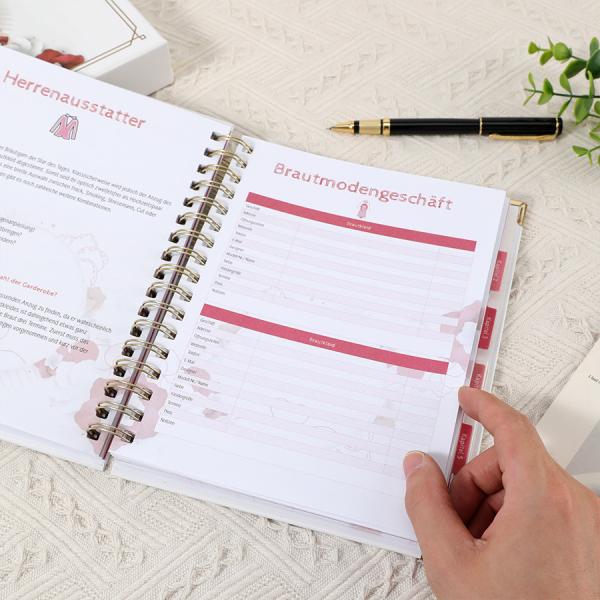 Undated Journal Planner Notebook Organizer Daily Wedding Guest Book Hardcover