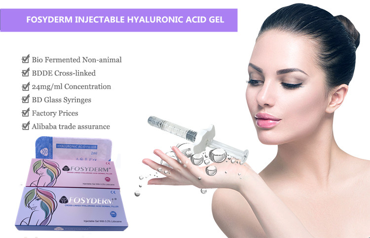 Впрыска 24mg/ml HA дермального заполнителя Fosyderm Hyaluronic кисловочная для CE губ