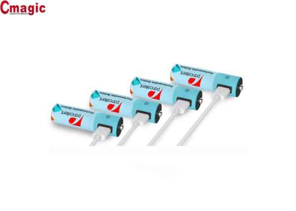 Rechargeable Smart USB AA Battery 1.2v 1000mah NI - MH Material Customized Color