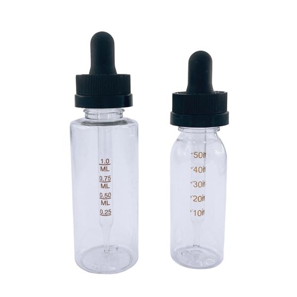 Custom Made Empty Dropper Bottles Cosmetic Essential Oil 18/410 Plastic Silicone