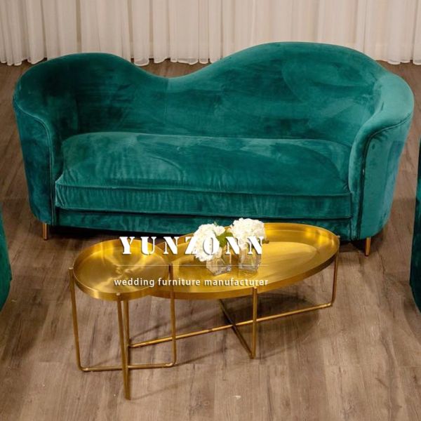 Golden Finished Metal Iron Oval Shape Decorative Guest Room Coffee Table Side Table End Metal Table