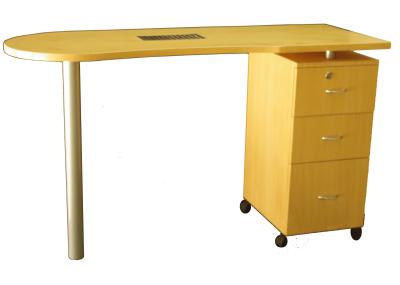 Vent System Wooden Mobile Nail Desk Furniture For Spa , 46cm Depth