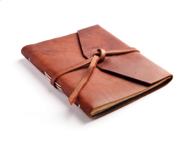 Genuine Leather Travel Journal Notebook Size 120 * 190mm With Leather Strap