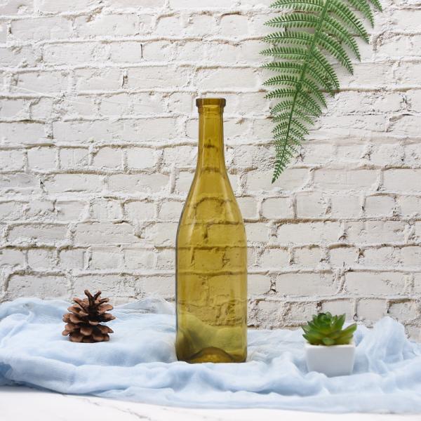 Dark Yellow Lead Free Glass Empty Glass Wine Bottles 750ml Custom Wine Bottle
