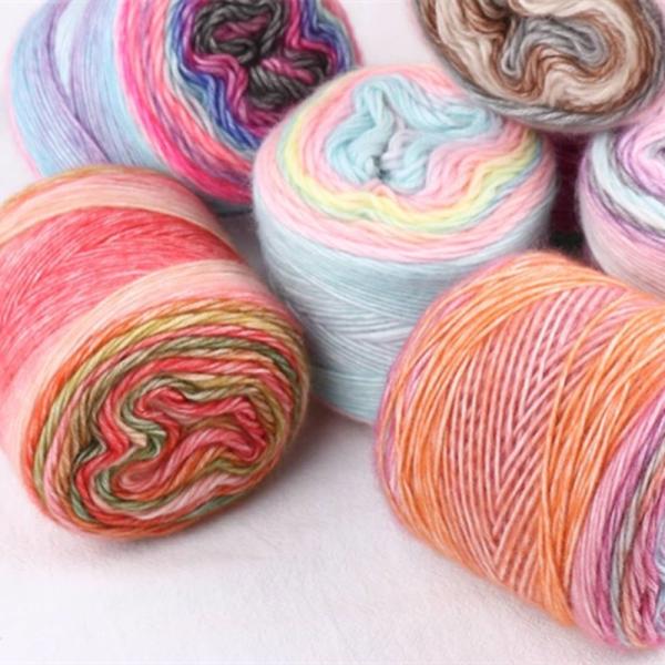 Colorful Wool Acrylic Cotton Blended Hand Knitting Yarn For Crochet