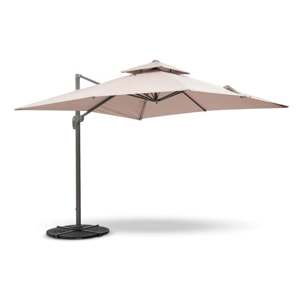 Double Top Patio Umbrella Garden Parasol Waterproof Canopy AJUNION W300xD300xH260cm