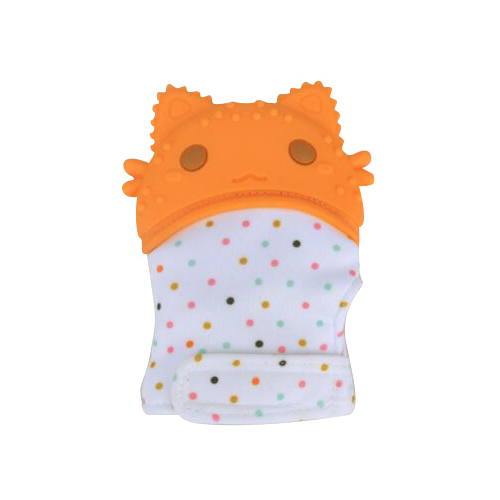 Cute Cat Shape Food-Grade Silicone Baby Teether Teething Mittens Glove Mitt For Baby