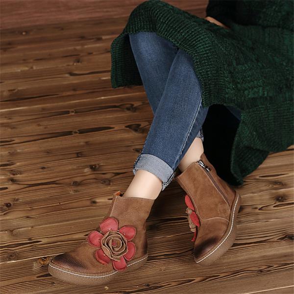 S013 Short boots women's autumn and winter Huizu beautiful explosion models women's shoes, women's boots, flowers,