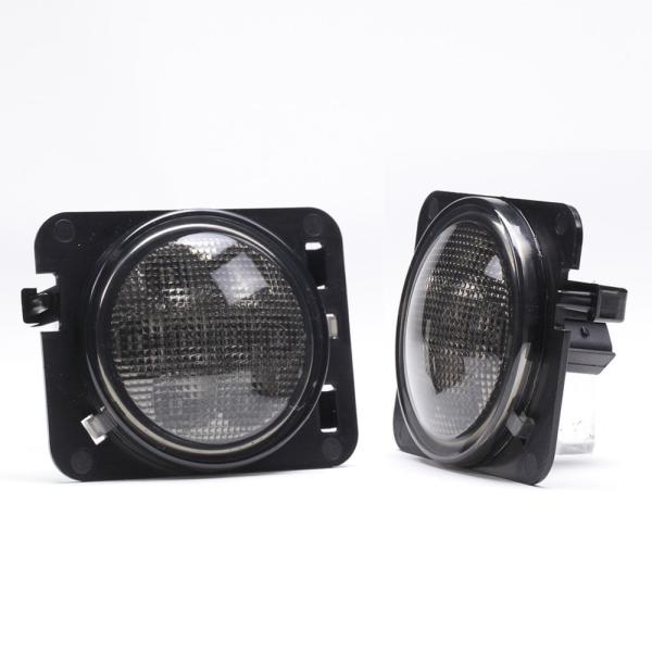 Amber 2007-2017 Jeep Wrangler Smoked Turn Signals Clear Lens IP 68 Waterproof