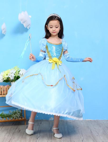 Girl's long princess dress for party,Christmas and halloween with 6 layers