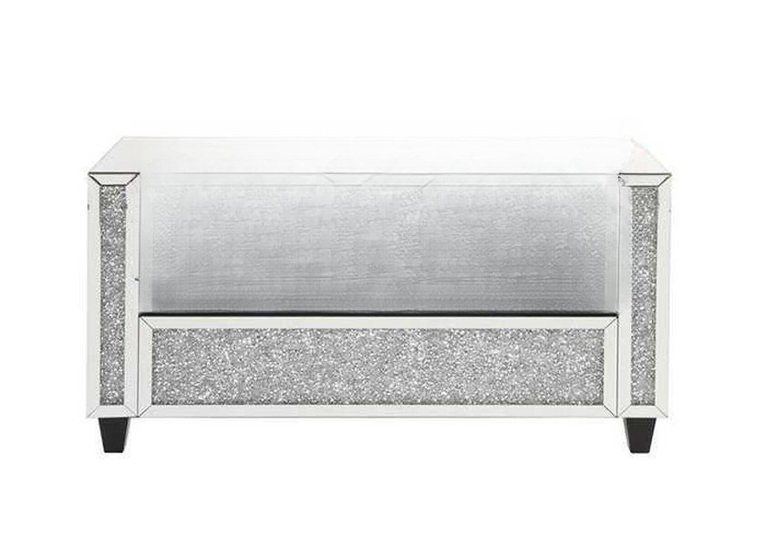 132X48X71CM Size Silver Mirror Mirrored Bench Seat MDF Material