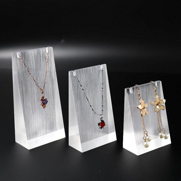 Custom Size Acrylic Necklace Display Holder Brushed Finishing For Jewelry Store