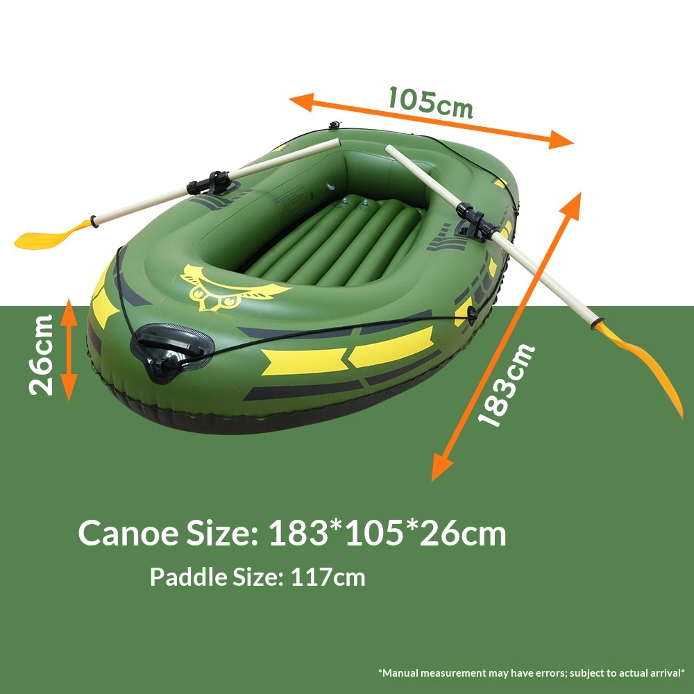 Outdoor Eco-friendly PVC Inflatable Kayak Boat for Two People Fishing Lake Touring & Rafting
