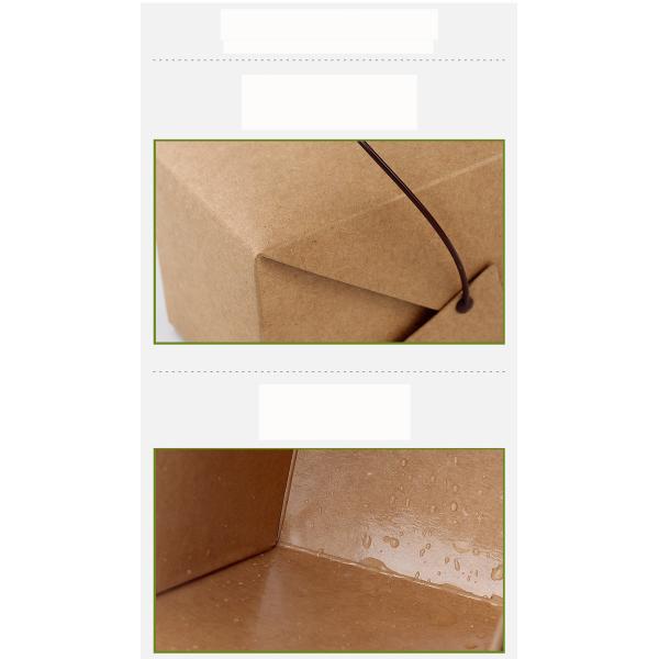 Recycle Kraft Paper Take Away Lunch Noodle Packaging Box With Tray And Handle
