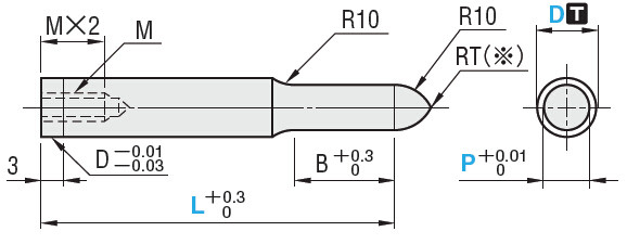 Inclinez la tête cylindrique de poinçons de R Dayton SKD11/HSS pour le moule de poinçon